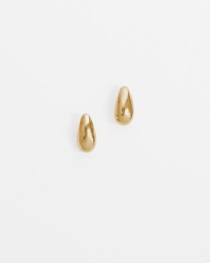 14K Gold Teardrop Stud Earrings