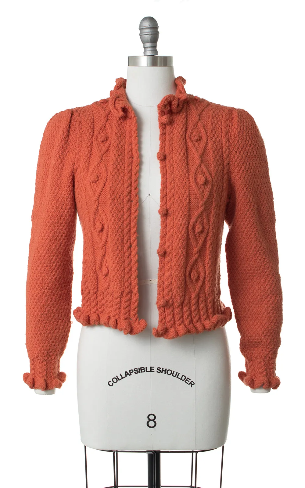 1970s Burnt Orange Knit Cardigan | small/medium
