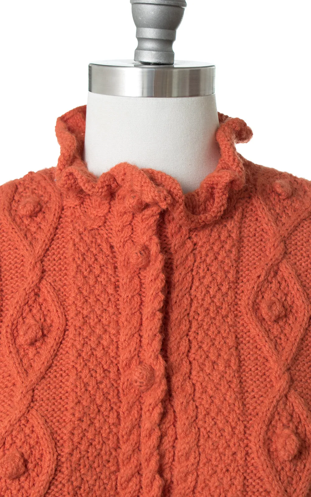 1970s Burnt Orange Knit Cardigan | small/medium