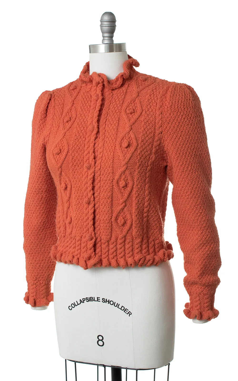 1970s Burnt Orange Knit Cardigan | small/medium