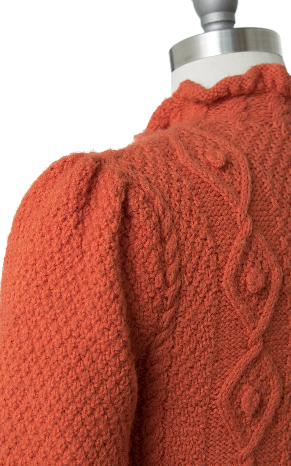 1970s Burnt Orange Knit Cardigan | small/medium