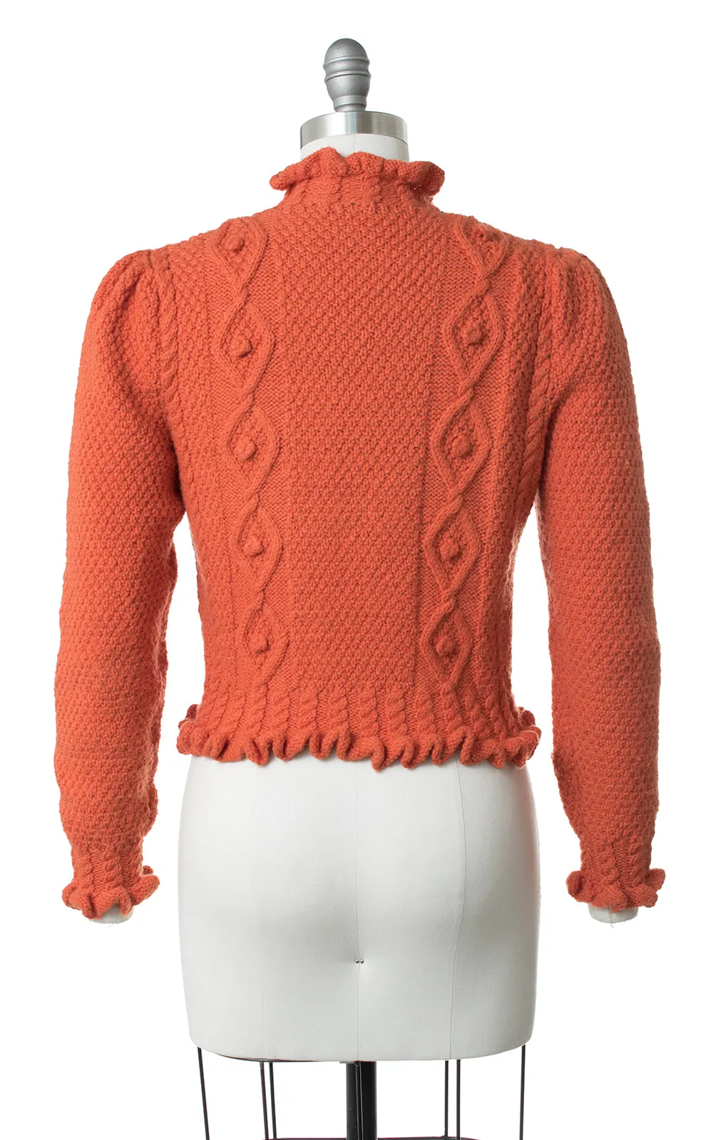 1970s Burnt Orange Knit Cardigan | small/medium