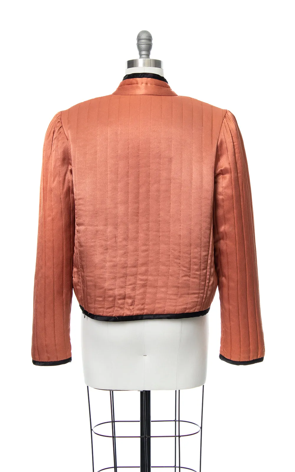1970s Quilted Copper Satin Jacket | medium/large