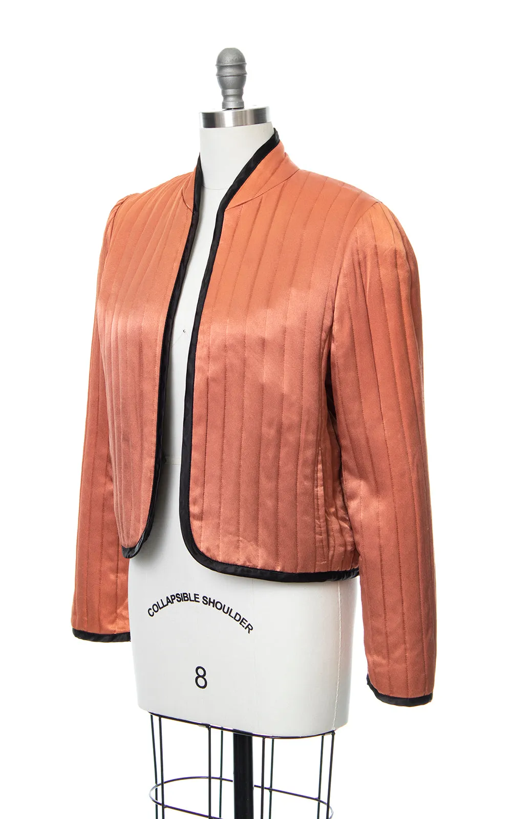 1970s Quilted Copper Satin Jacket | medium/large