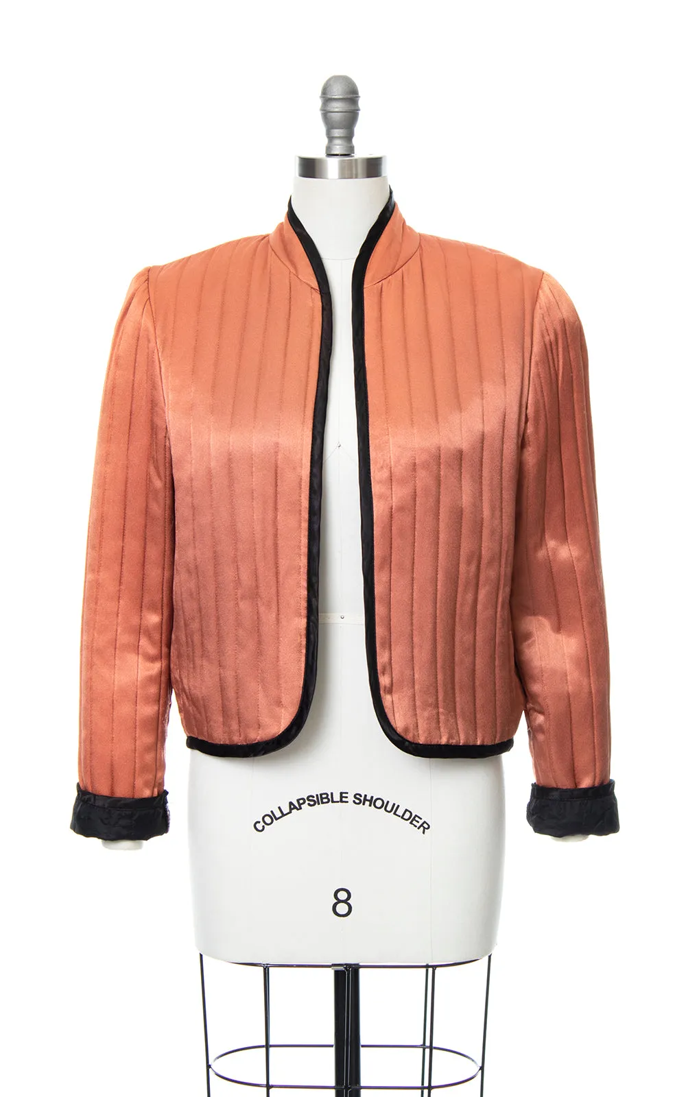 1970s Quilted Copper Satin Jacket | medium/large