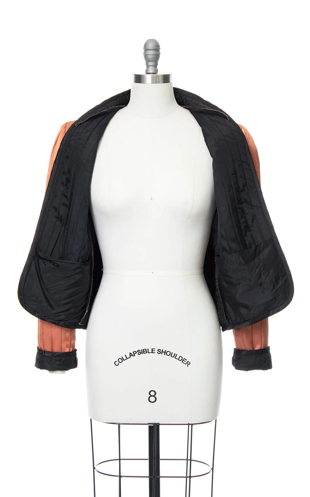 1970s Quilted Copper Satin Jacket | medium/large