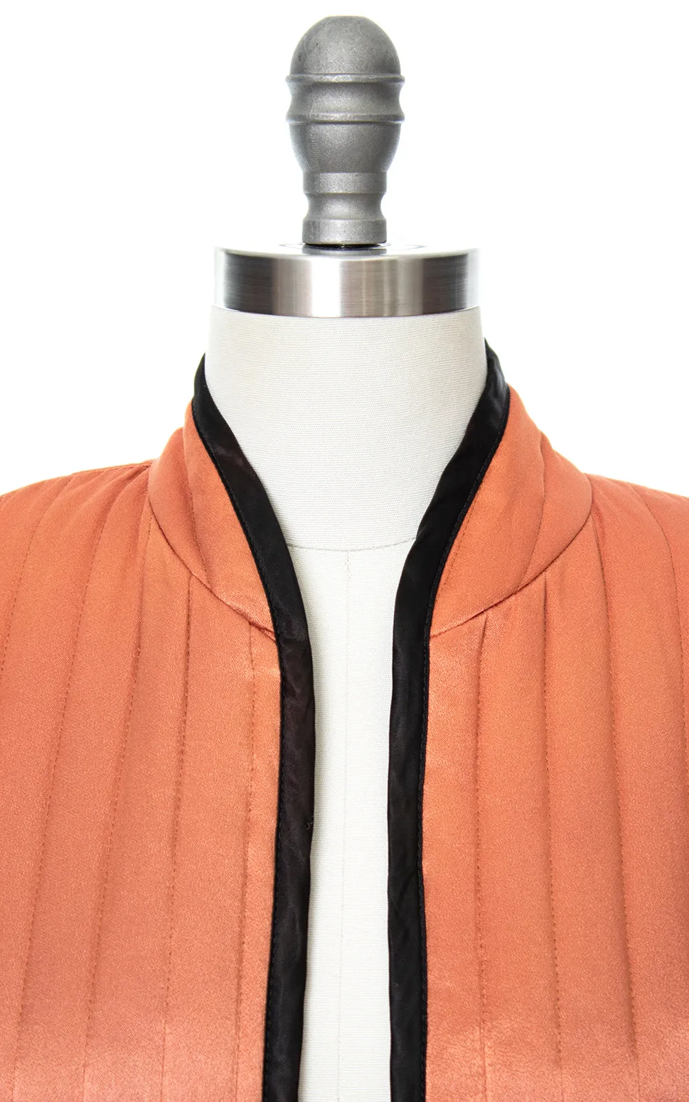 1970s Quilted Copper Satin Jacket | medium/large