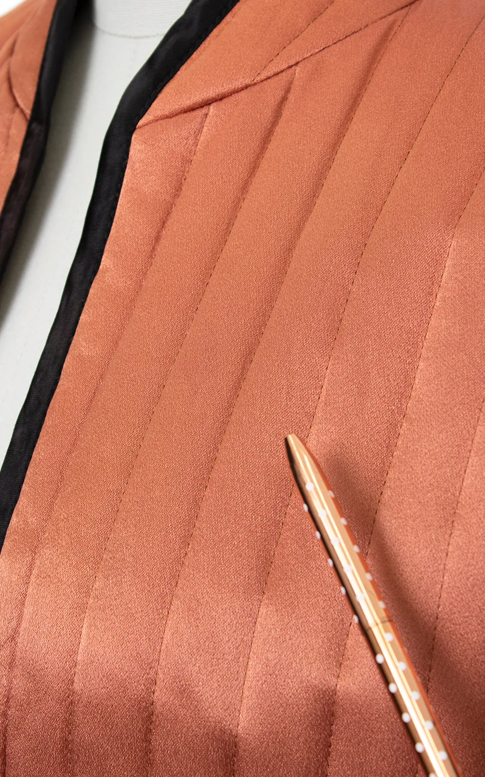1970s Quilted Copper Satin Jacket | medium/large
