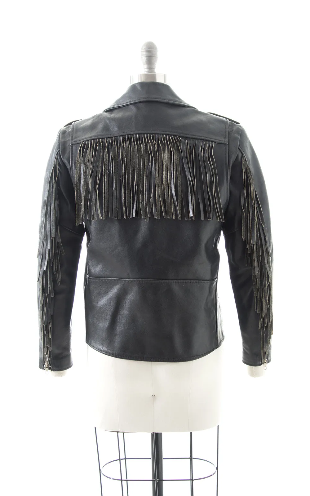1980s 1990s Fringe Leather Moto Jacket | medium
