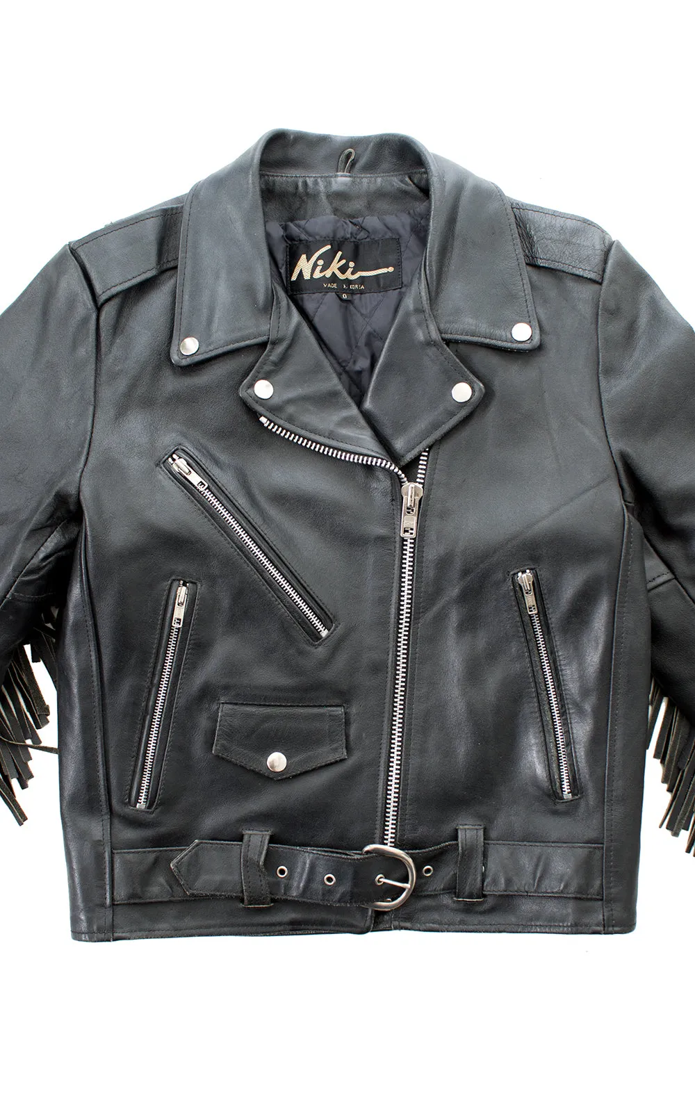 1980s 1990s Fringe Leather Moto Jacket | medium