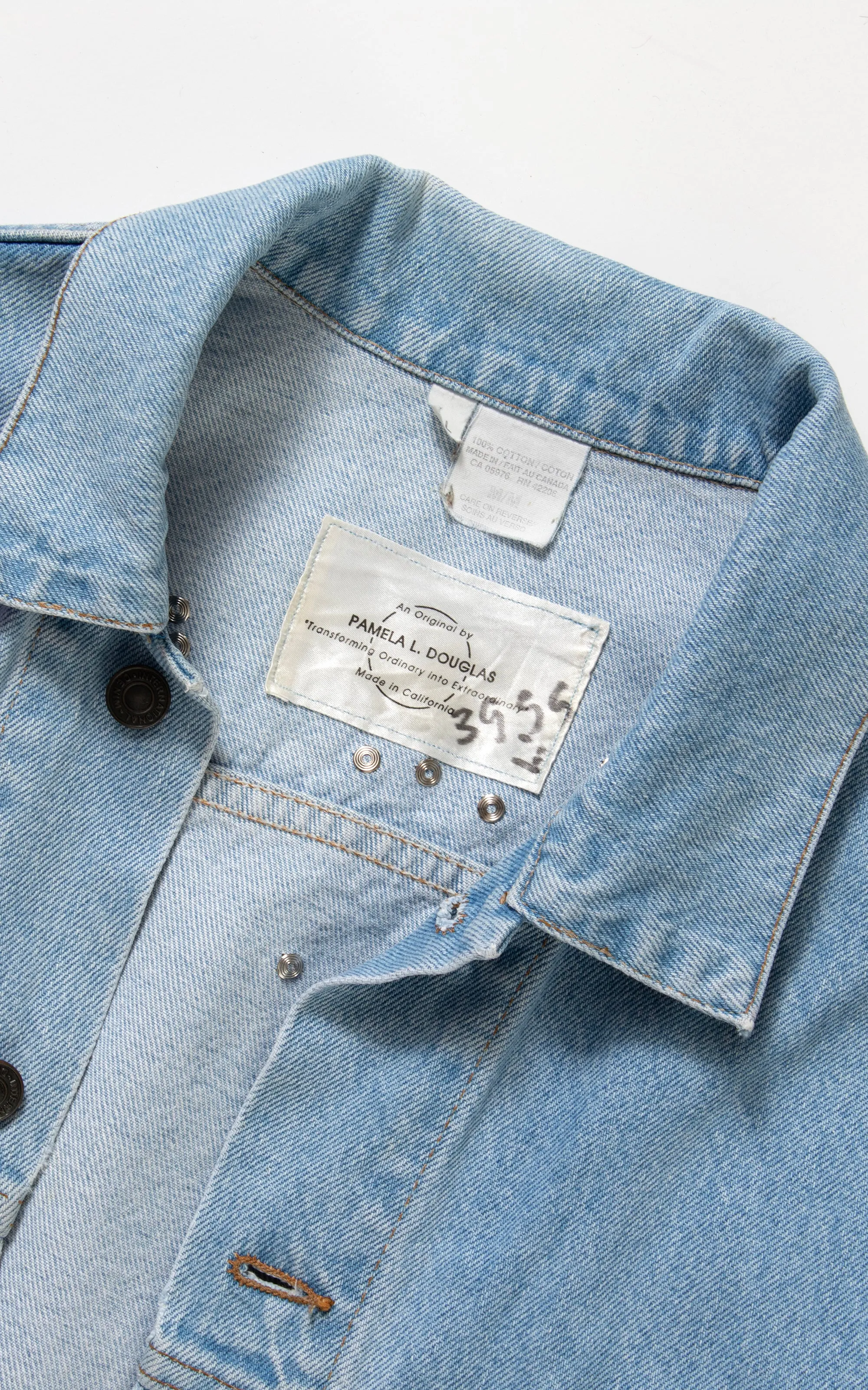 1990s Cat Novelty Print Hand-Painted Jean Jacket | large/x-large