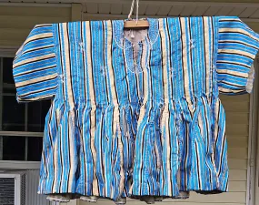 African Batakari / Fugu - Light Blue Stripes