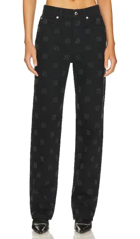 Alexander Wang Ez Mid Rise Relaxed Straight Undie in Black