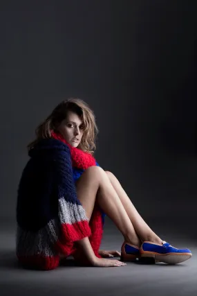 Amano hand-knit oversize funnel neck sweater