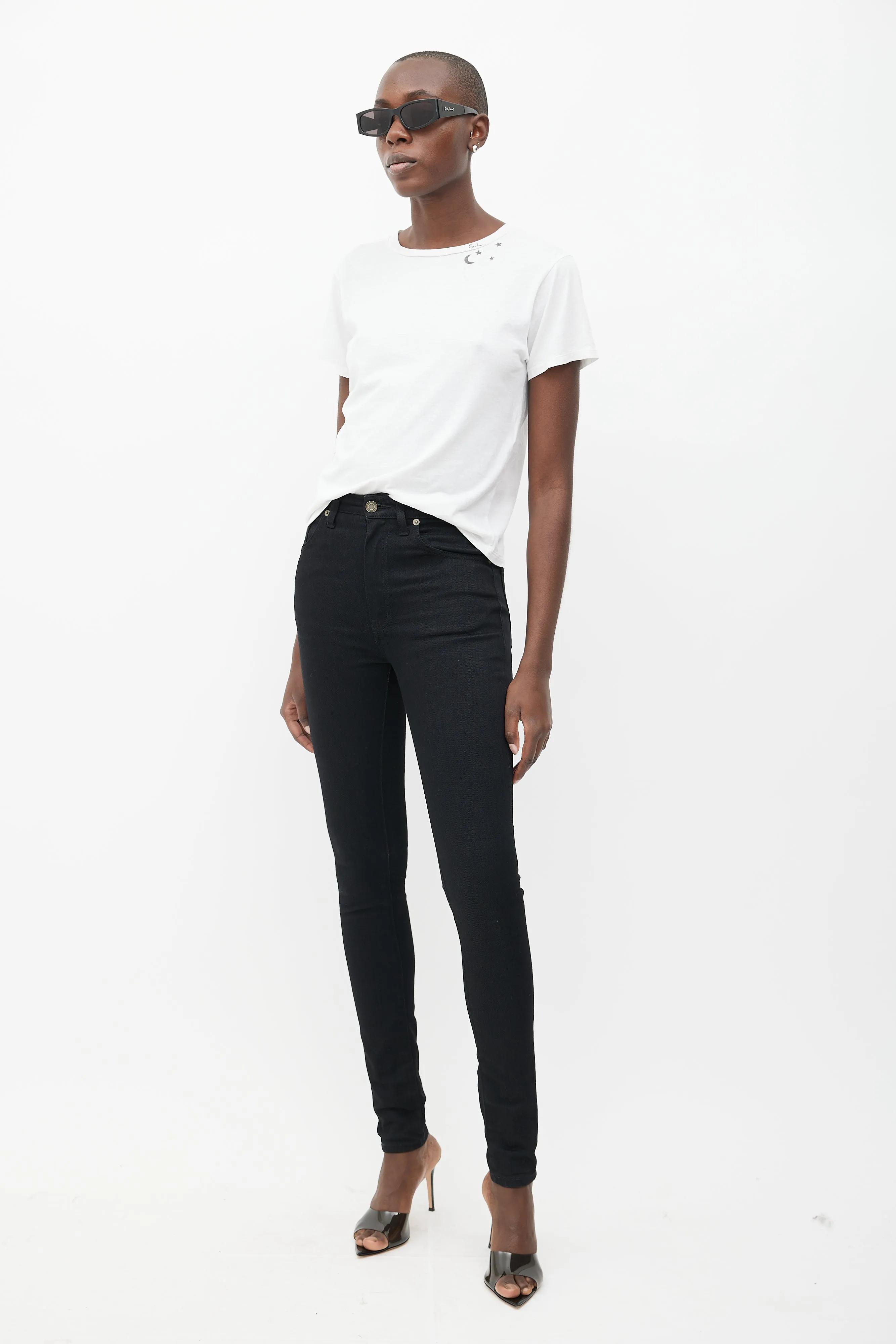 Black High Rise Slim Jeans