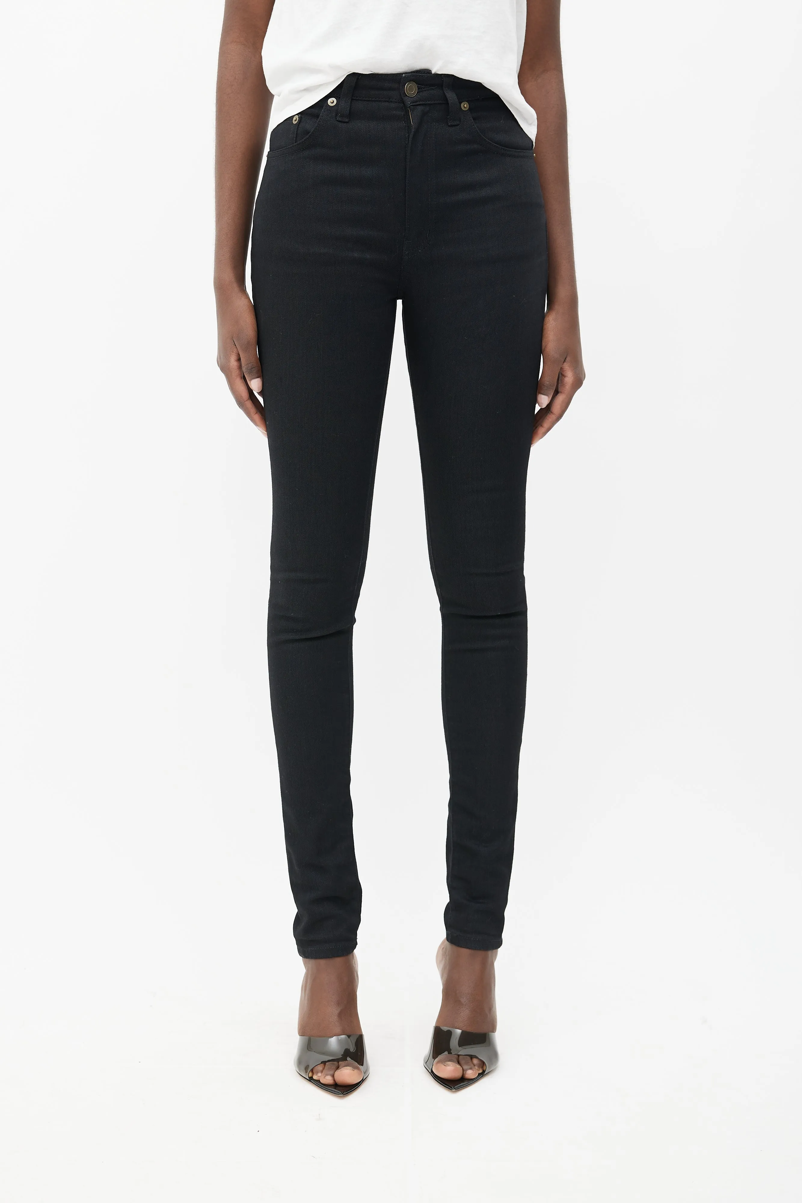 Black High Rise Slim Jeans