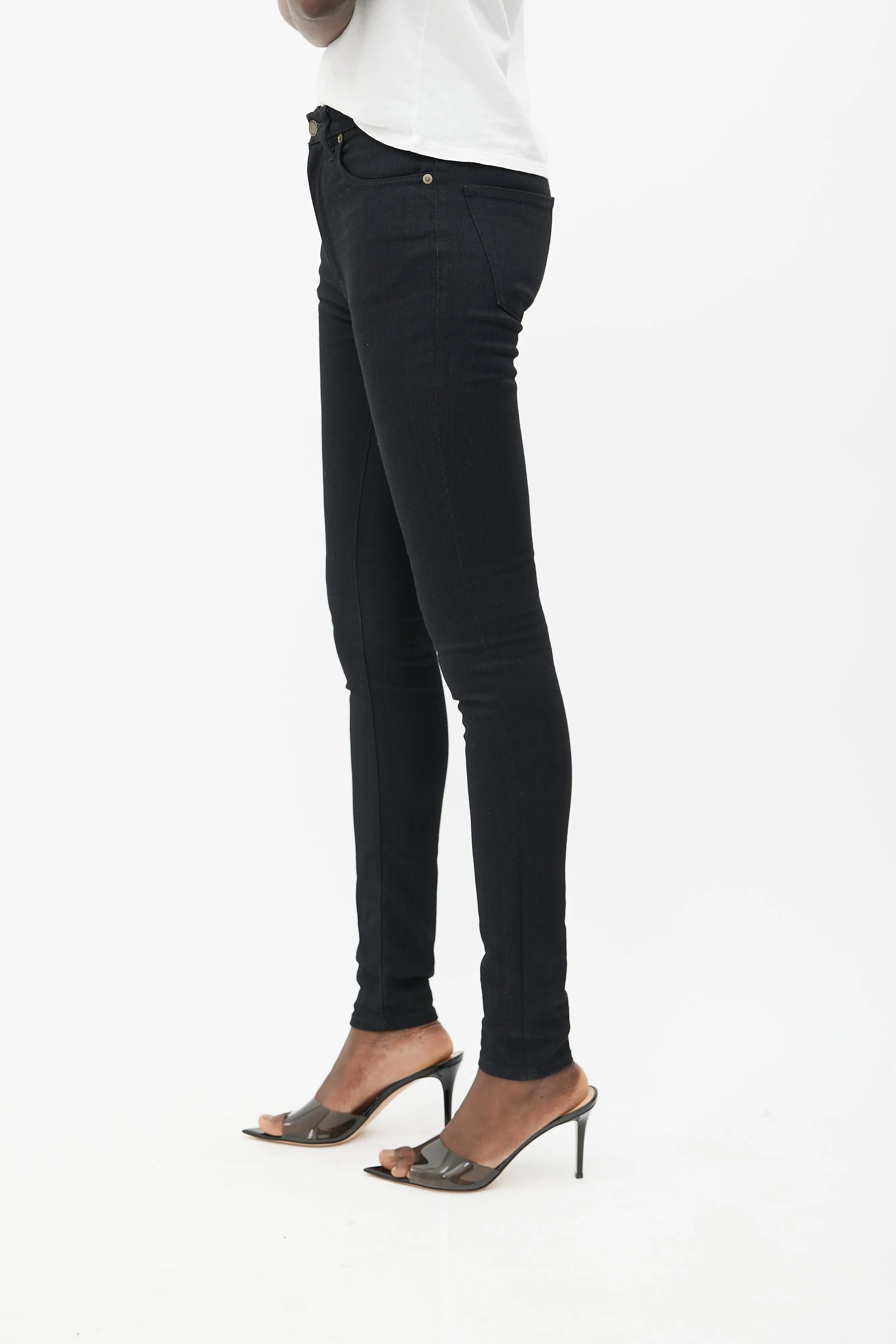Black High Rise Slim Jeans