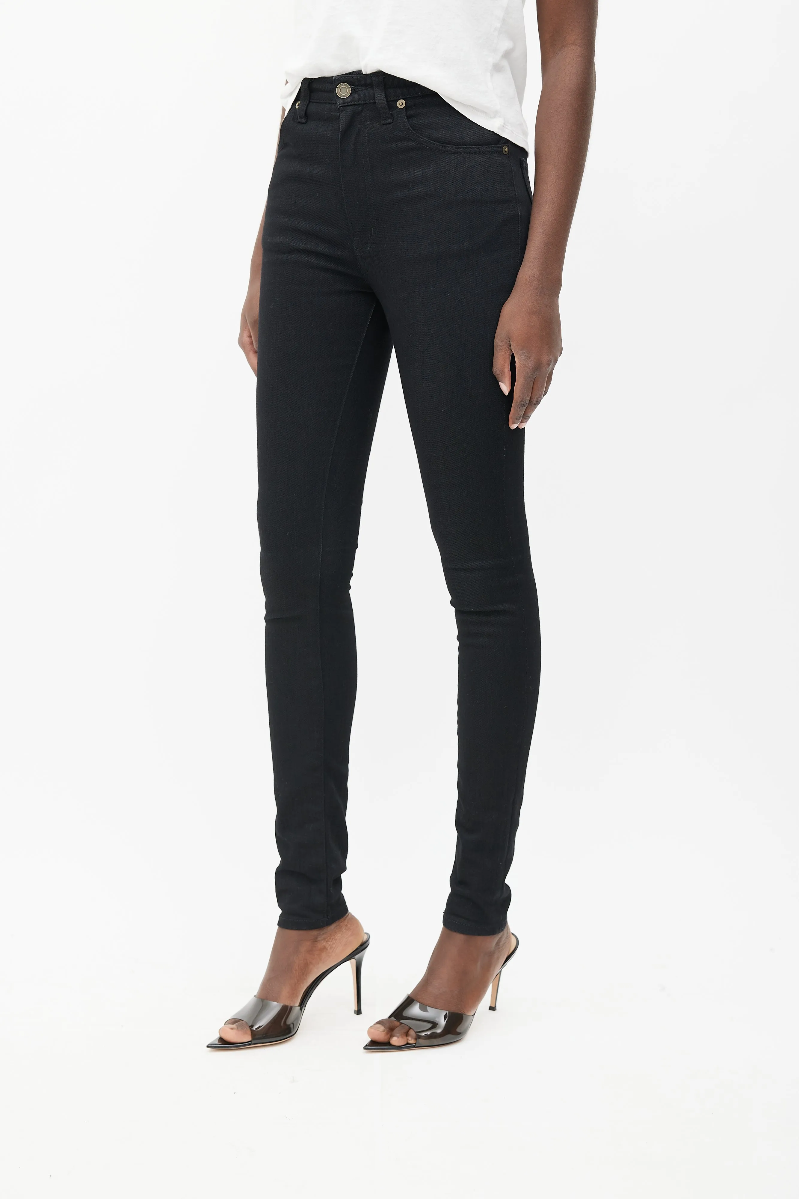 Black High Rise Slim Jeans
