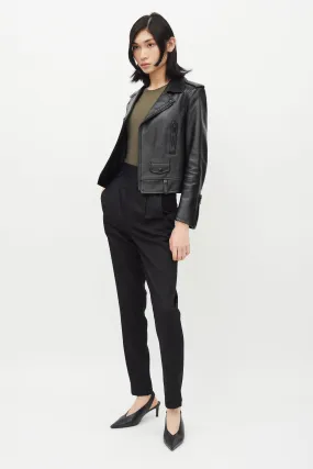 Black High Rise Tapered Trouser