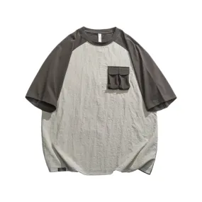 Color block baseball tee with mini cargo pockets