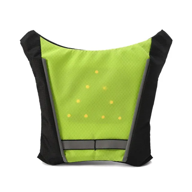 Cycling Vest Outdoor Warning LED Light Safety Jacket Single Signal Reflective