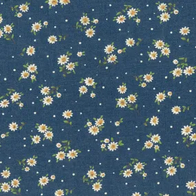 Daisies Printed Chambray Denim Fabric