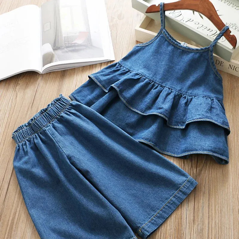 Denim Wide Leg Set