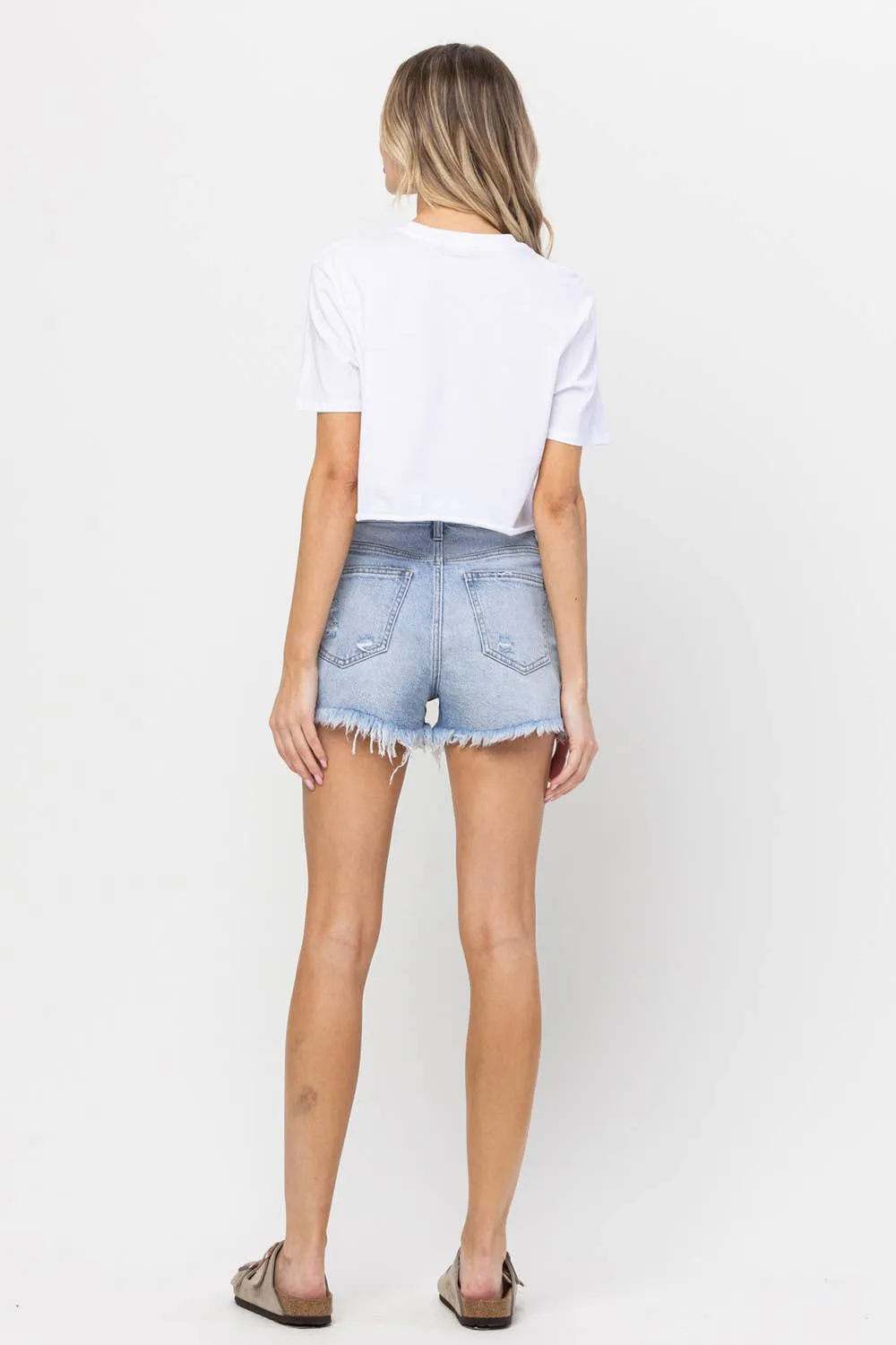 High Rise Frayed Shorts