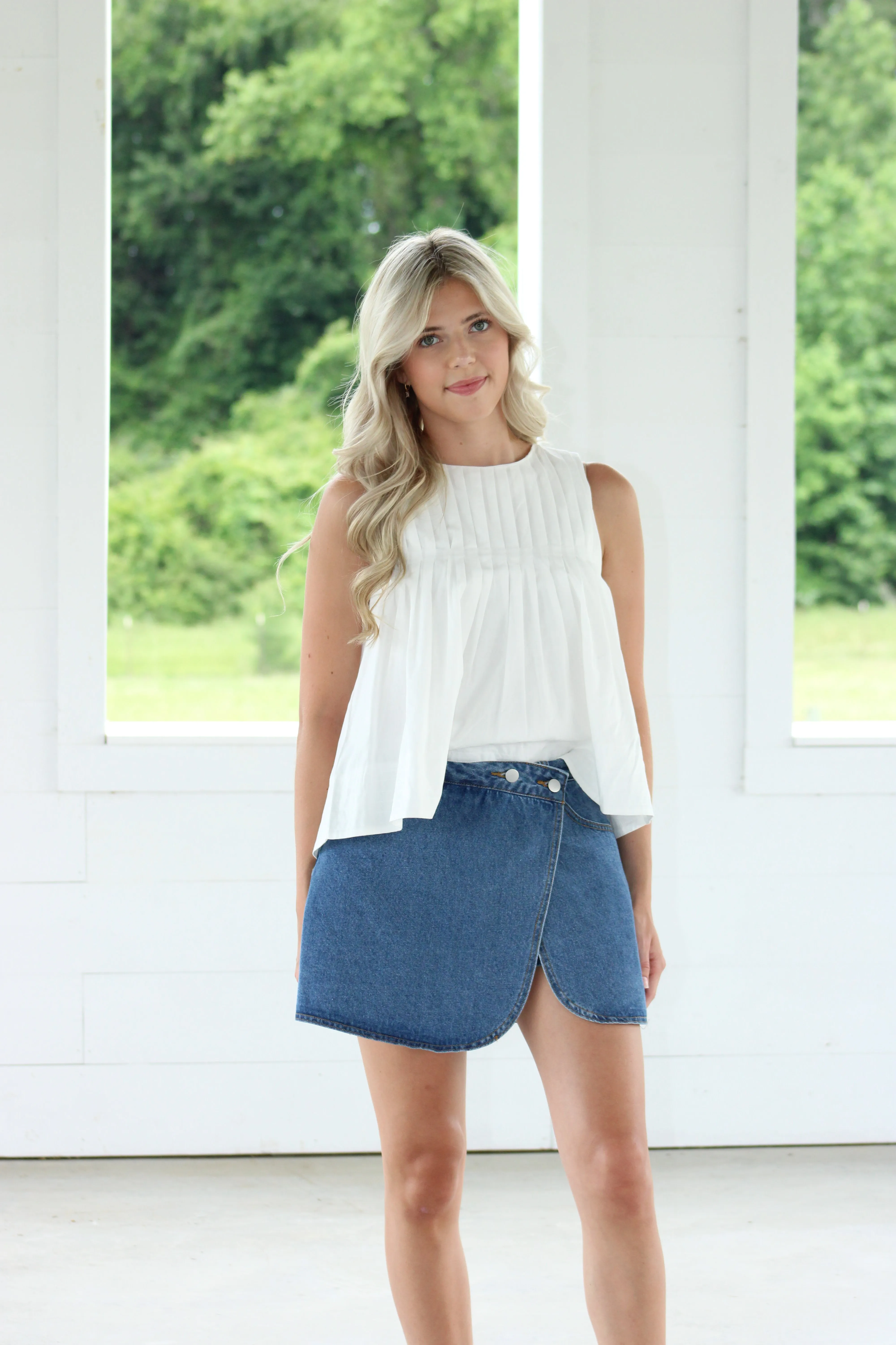 Mable Denim Skirt - Blue