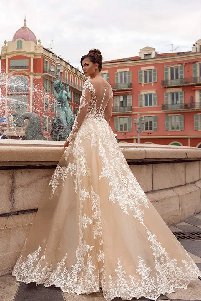 Natural Calico Cream Wedding Dress