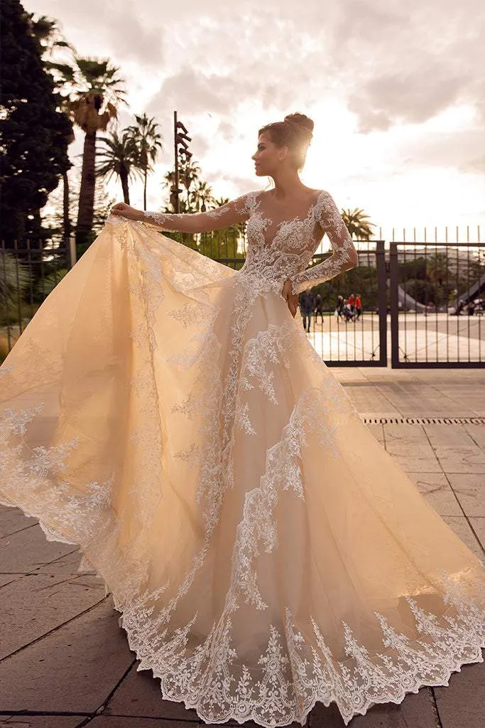 Natural Calico Cream Wedding Dress
