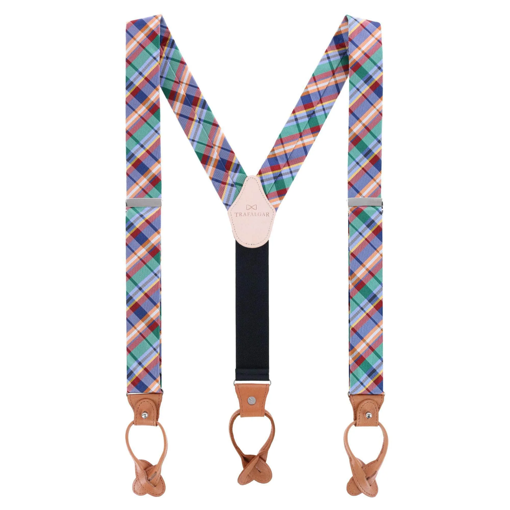 Sherwood Plaid Silk Button End Braces