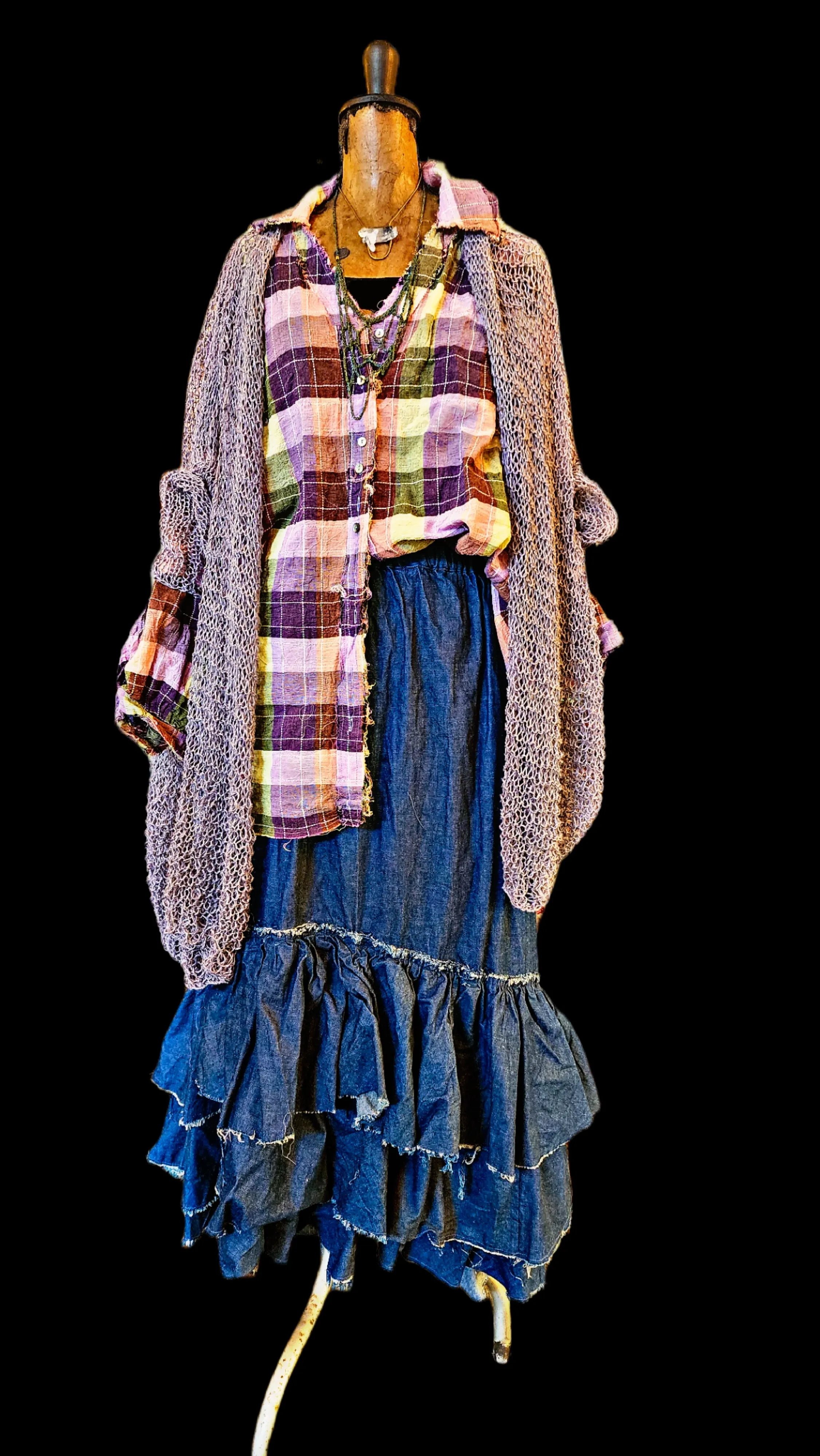 Swan skirt (denim) - Blue