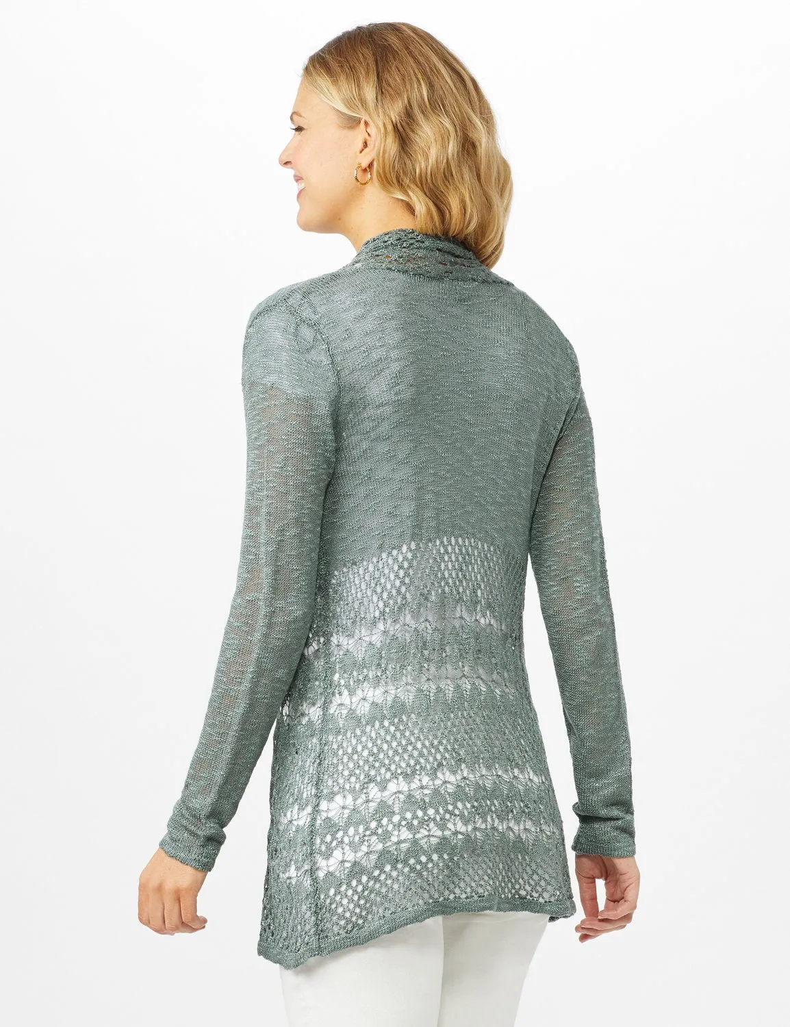 Textured Cardigan with Crochet Detail