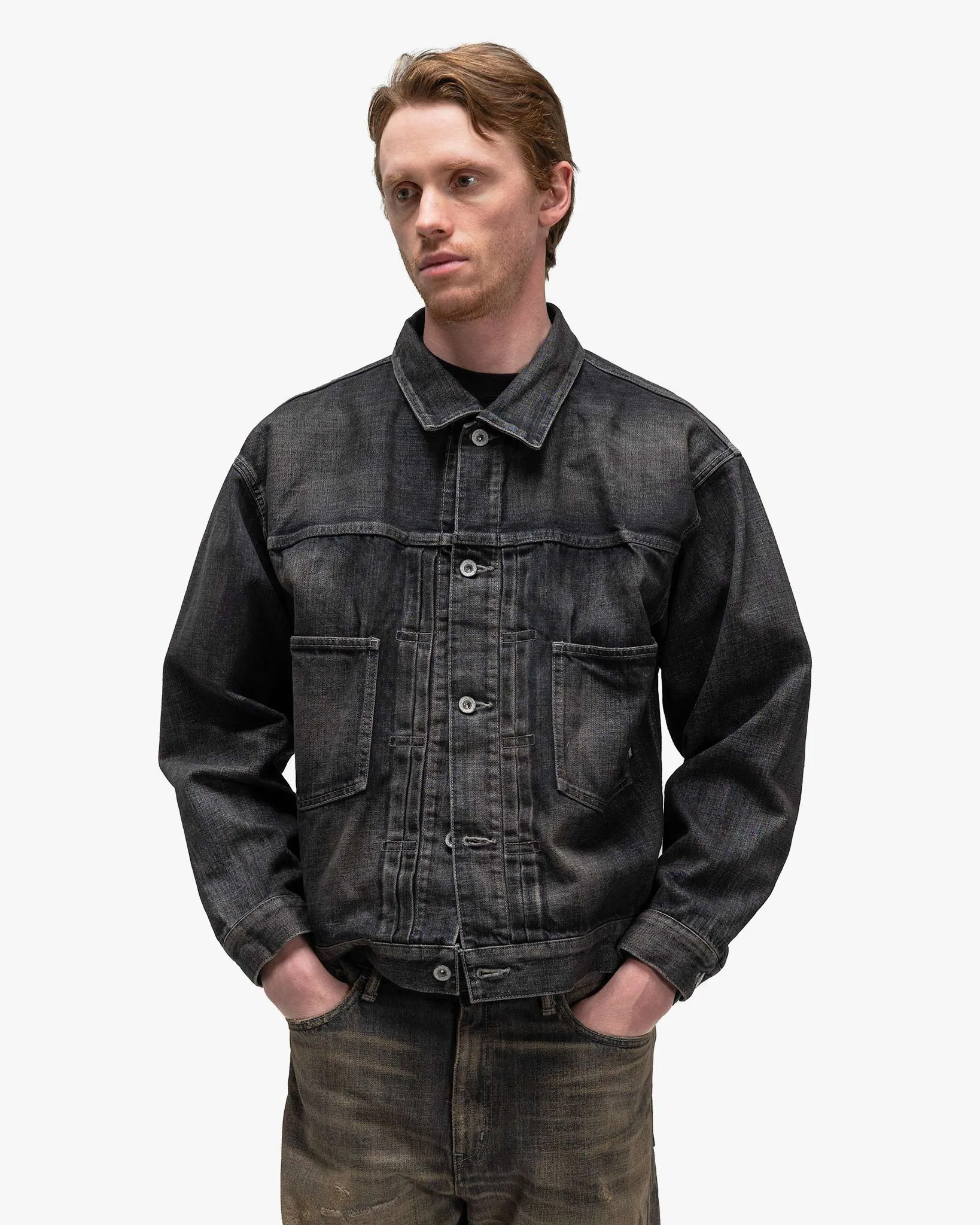 Washed Denim Type-2 Jacket Black